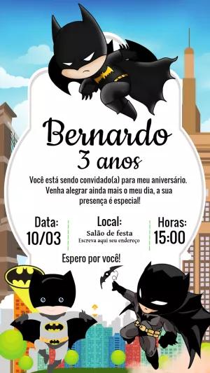 Convite Aniversário Batman Toy para Editar Online