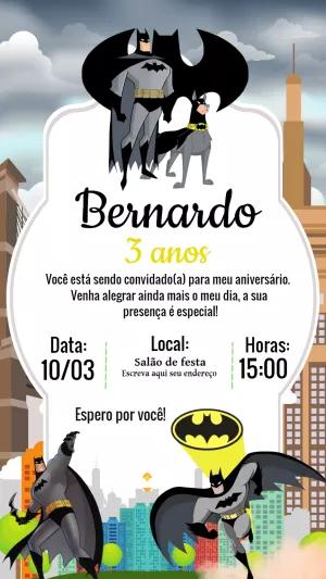 Convite de Aniversário Batman e Ace para Editar Online