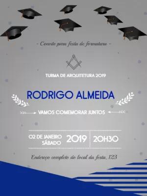 Convite de Formatura Arquitetura Moderno para Editar Online