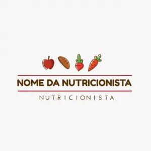 Logo Nutricionista com Ícones de Alimentos para Editar Online