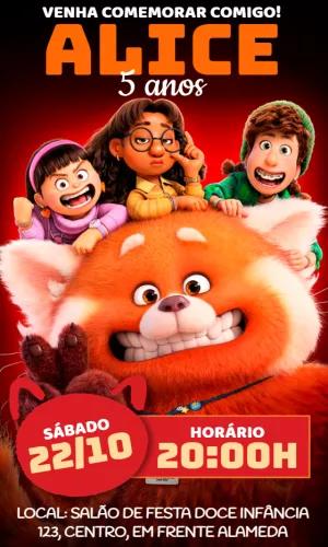 Convite Aniversário Red Crescer é uma Fera para Editar Online