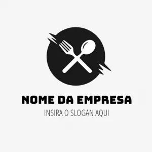 Logo de Alimentação com Garfo e Colher para Editar Online