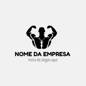 Logo para Academia Editável com Silhueta de Musculoso