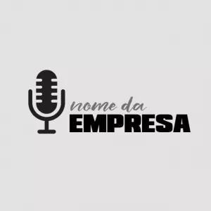Logo Editável com Microfone para Empresa para Editar Online