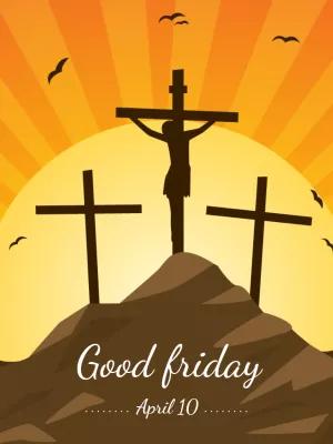 Good Friday Post with Jesus on the Cross to Edit Online