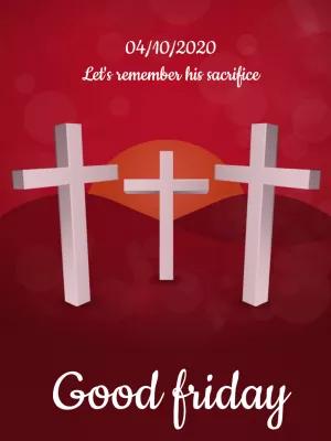 Good Friday Post with Three Crosses to Edit Online