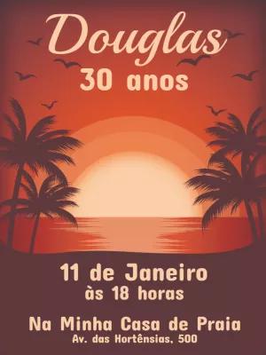 Convite de Aniversário Tardezinha para Editar Online