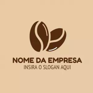 Logo Editável para Cafeteria com Grãos de Café para Editar