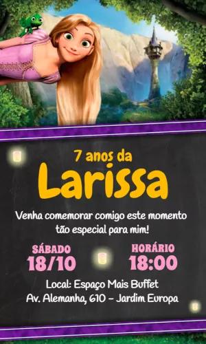 Convite Aniversário Rapunzel Enrolados para Editar Online
