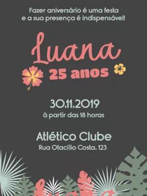 Convite de Aniversário Tropical com Flores para Editar Online