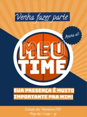 Convite de Aniversário Tema Basquete para Editar e Imprimir