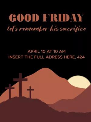 Good Friday Post with Three Crosses to Edit and Share