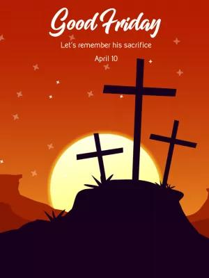 Good Friday Post with Crosses to Edit Online