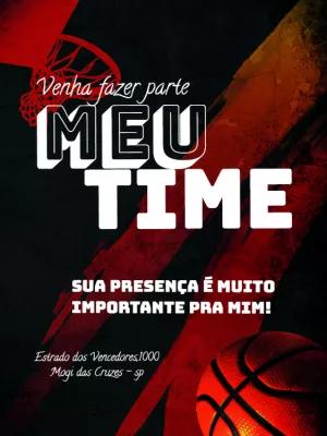 Convite de Aniversário Basquete para Editar Online
