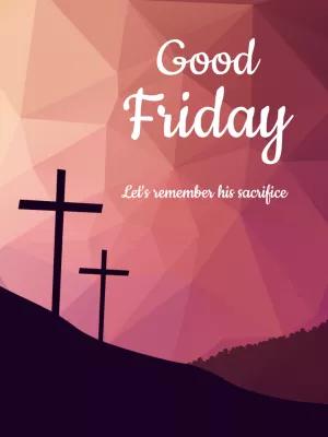 Good Friday Editable Post with Crosses to Share Online