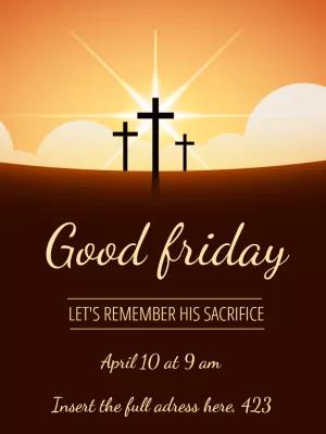 Good Friday Service Post with Crosses to Edit Online