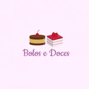 Logo Editável para Doceria com Bolo e Doce para Editar