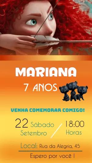 Convite Aniversário Valente Merida para Editar Online