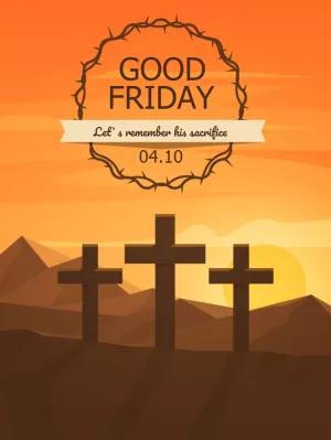 Good Friday Template with Three Crosses to Edit Online