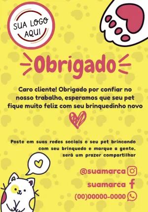 Cartão de Agradecimento Pet Shop Fofo para Editar Online