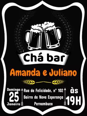 Convite Chá Bar Estilo Lousa com Cerveja para Editar Online