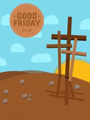 Good Friday Post with Three Crosses to Edit Online
