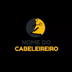 Logo Editável para Cabeleireiro com Tesoura e Navalha