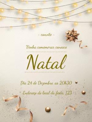 Convite de Natal Elegante com Luzes para Editar Online