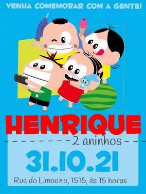 Convite de Aniversário Mônica Toy com a Turma para Editar