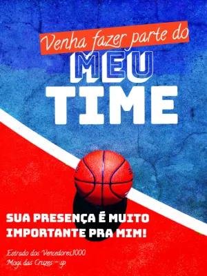 Convite de Aniversário Basquete para Editar Online