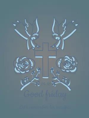 Good Friday Post with Cross and Doves to Edit Online