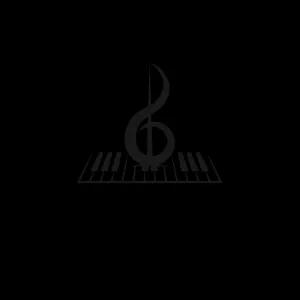 Logo de Música com Teclado e Clave de Sol para Editar Online