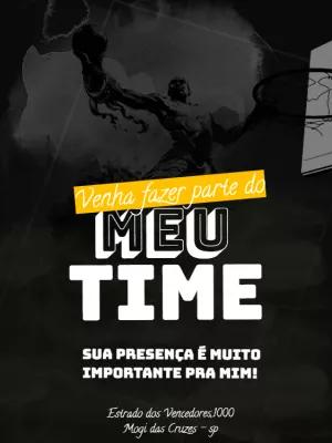 Convite de Aniversário Basquete Editável para Enviar Online