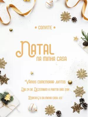 Convite de Natal Elegante Dourado para Editar Online