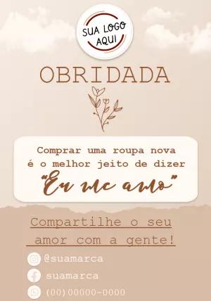 Cartão de Agradecimento para Loja de Roupas para Editar