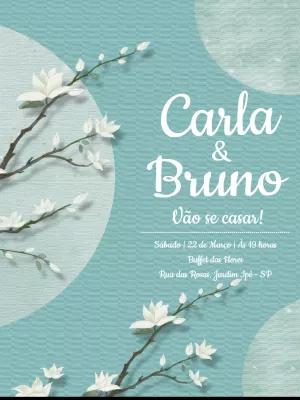 Convite de Casamento Floral Delicado para Editar Online