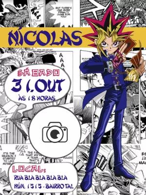 Convite de Aniversário Yu Gi Oh com Foto para Editar Online