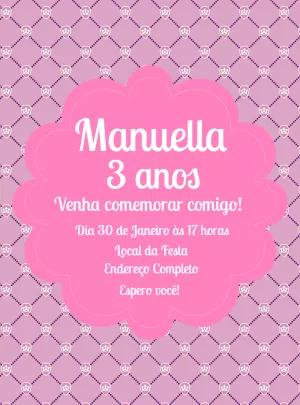 Convite Aniversário Princesa Coroa Rosa para Editar Online