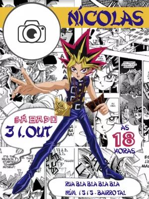 Convite Aniversário Yu-Gi-Oh! com Foto para Editar Online