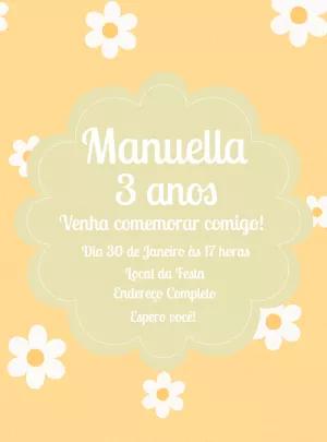 Convite de Aniversário Margaridas Delicado para Editar Online