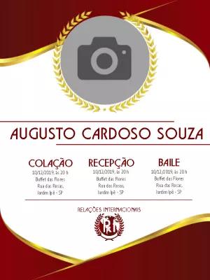 Convite Formatura Relações Internacionais para Editar Online