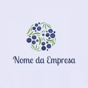Logo Alimentação Saudável com Mirtilos para Editar Online