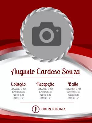 Convite Formatura Odontologia com Foto para Editar Online