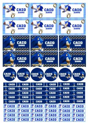Etiqueta Escolar do Sonic: Kit Completo para Editar e Imprimir