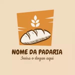 Logo para Padaria com Pão e Trigo para Editar Online