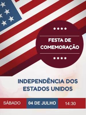 Convite Independência dos EUA com bandeira para Editar Online