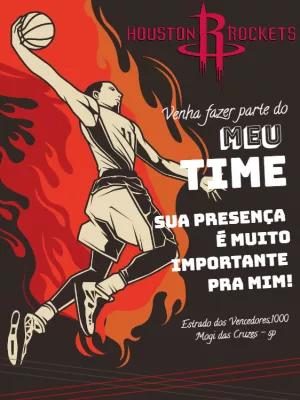 Convite Aniversário Basquete Houston Rockets para Editar