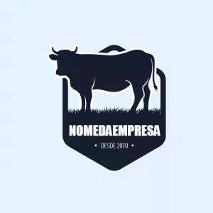 Logo Editável de Gado para Fazenda e Agronegócio