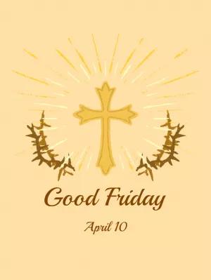 Editable Good Friday Post with Cross and Thorns to Edit
