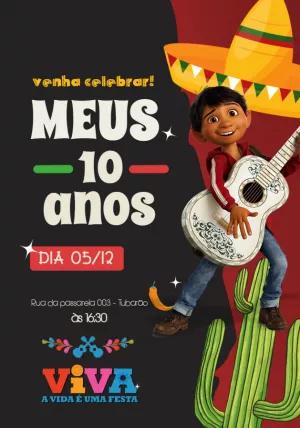 Convite de Aniversário Coco com Miguel para Editar Online